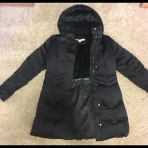 DKNY Mid-length Hooded Puffer Coat